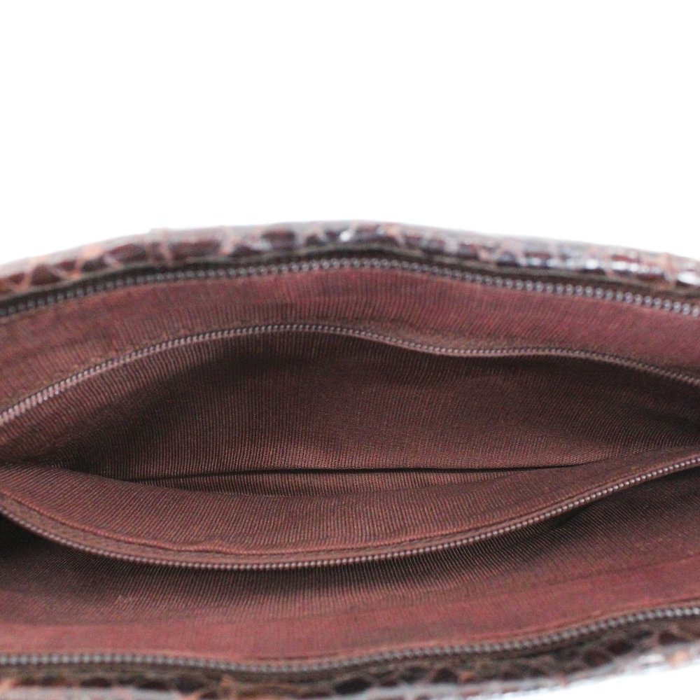 VTG 70s Genuine Snakeskin Purse Convertible Strap Clutch Dark Brown Shoulder Bag - Picture 13 of 14